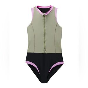NWT Prana Baja Bound Colour Block Half Zip One Piece Swimsuit Size XS